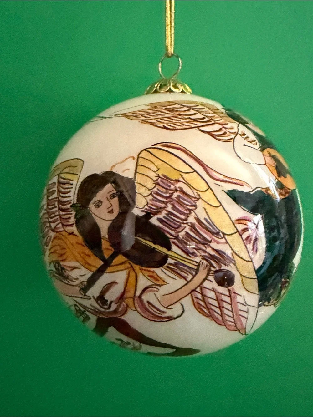 Pier 1 Li Bien Hand-Painted Holiday Ornament Set 4